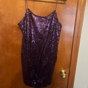 homecoming/ formal purple sequin dress